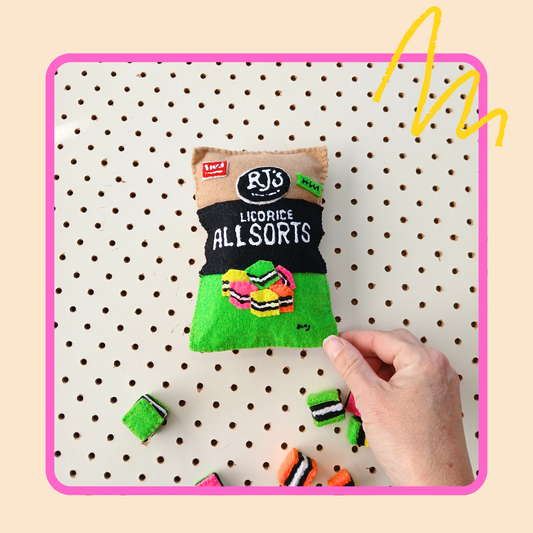 Felt RJs Licorice Allsorts Bag (small)