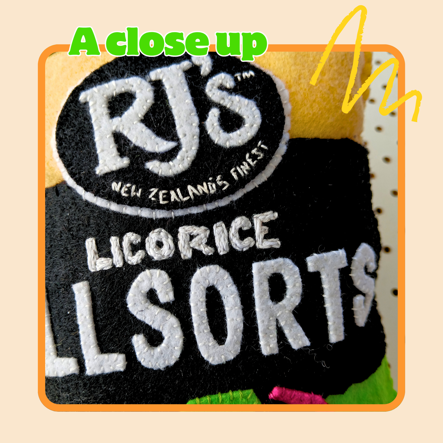 Felt RJs Licorice Allsorts Bag (large)