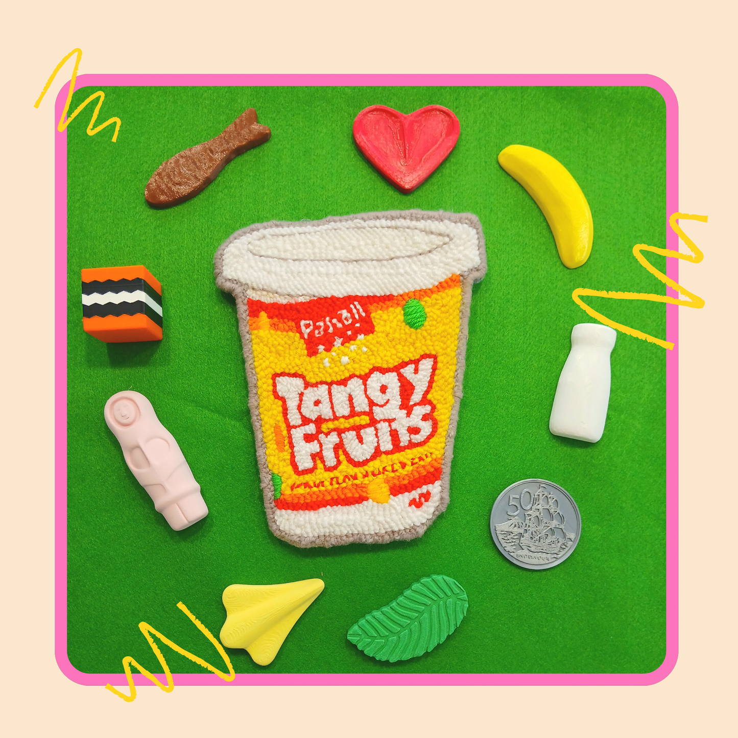 Tangy Fruit embroidered art (large)