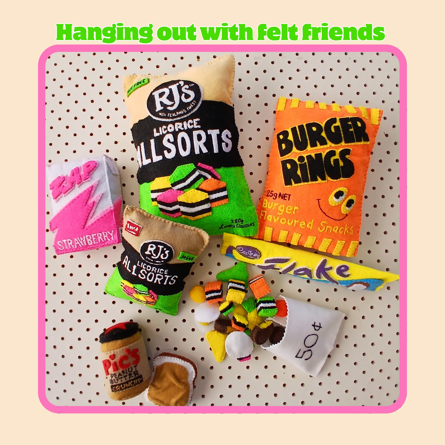 Felt RJs Licorice Allsorts Bag (large)