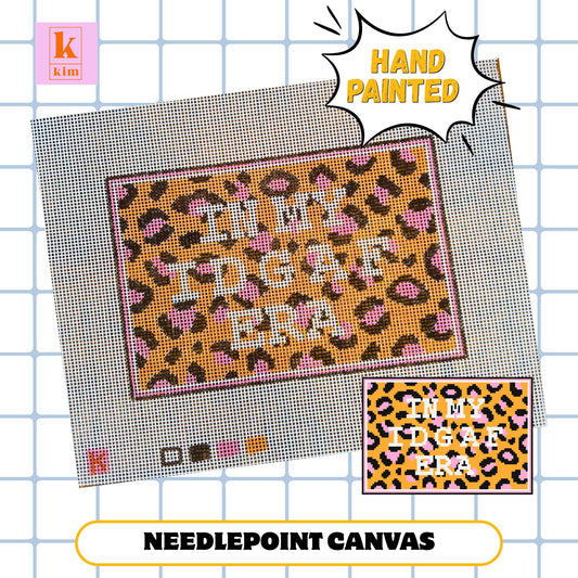 Leopard print needlepoint canvas. In My I D G A F Era.