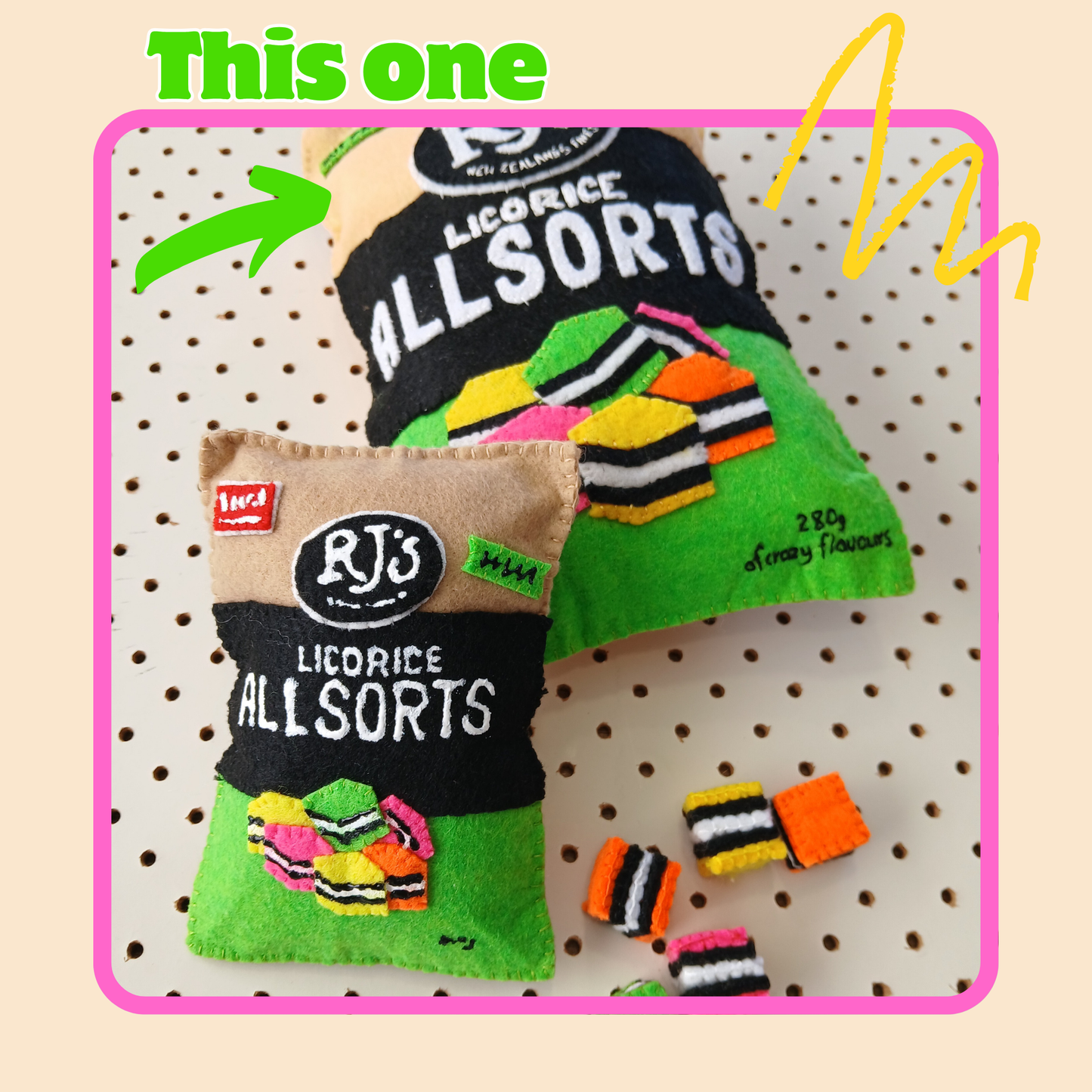 Felt RJs Licorice Allsorts Bag (large)