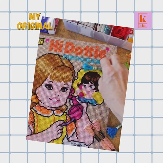 Hi Dottie little golden book menopause needlepoint and cross stitch digital pdf pattern.
