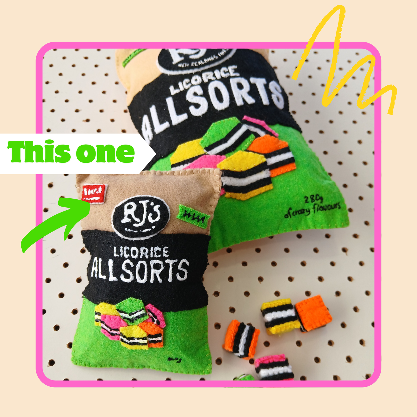 Felt RJs Licorice Allsorts Bag (small)