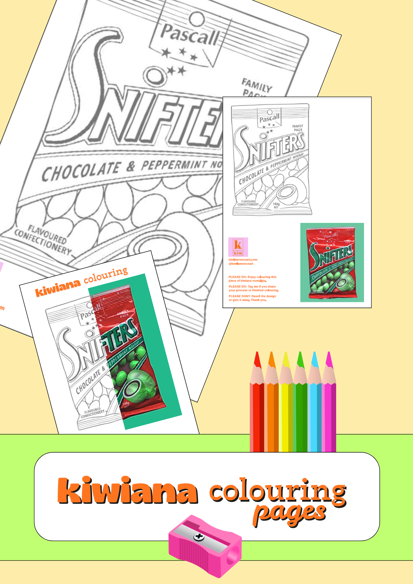 Snifters colouring page